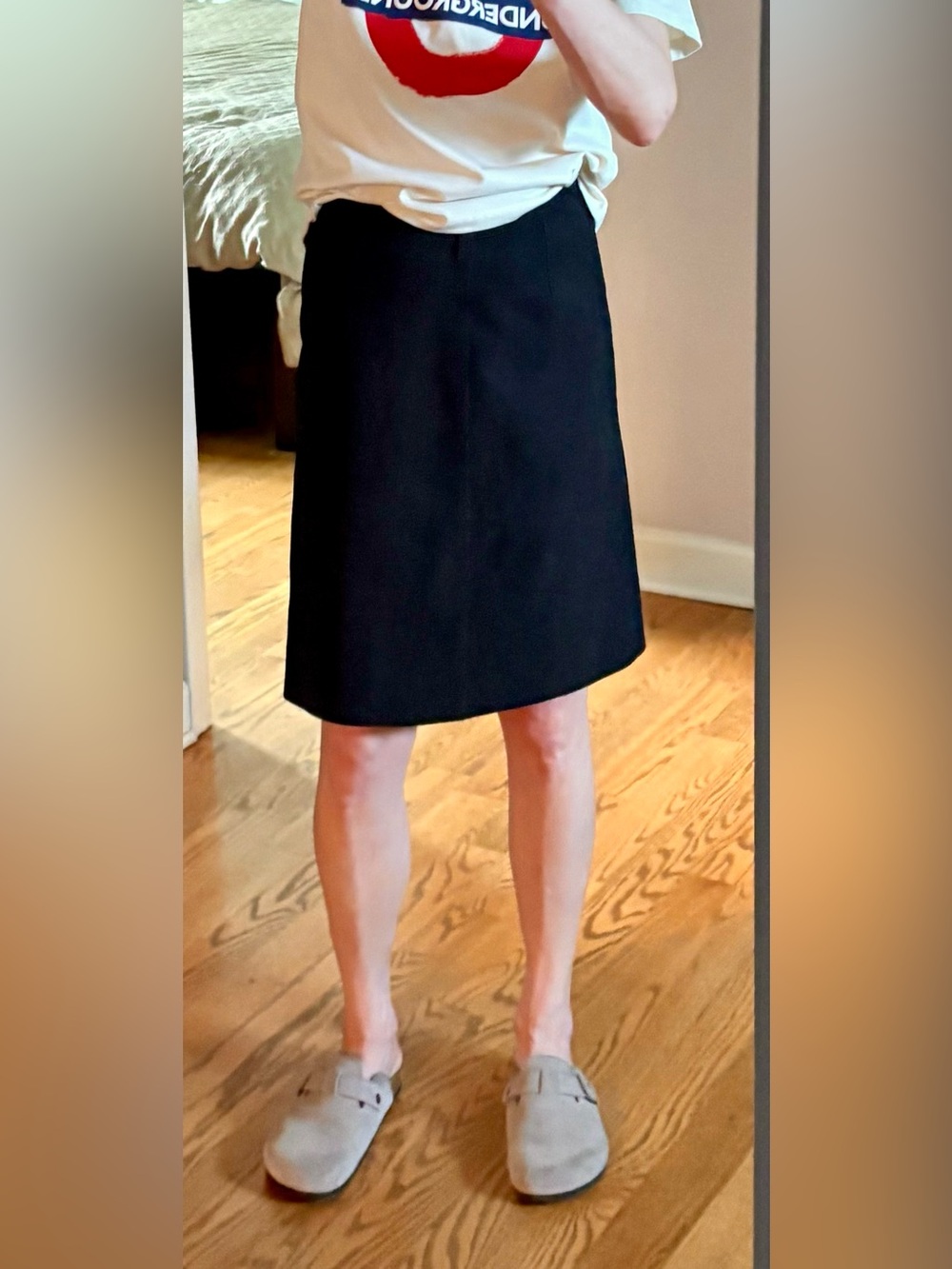 Prada Black A-Line Knee Skirt